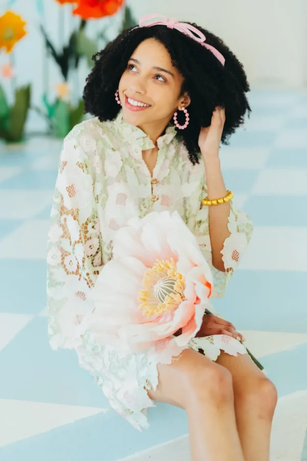 BC Caftan - Pastel Floral Lace-Brianna Cannon Sale