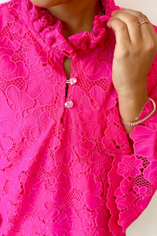 BC Caftan - Pink Azalea Lace Dress-Brianna Cannon Sale