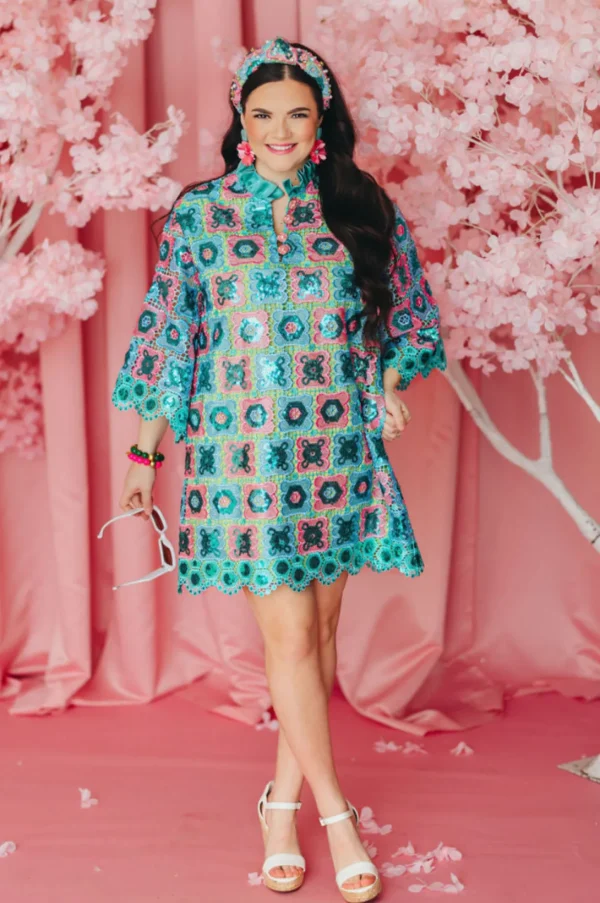 BC Caftan - Turquoise Mosaic-Brianna Cannon Outlet