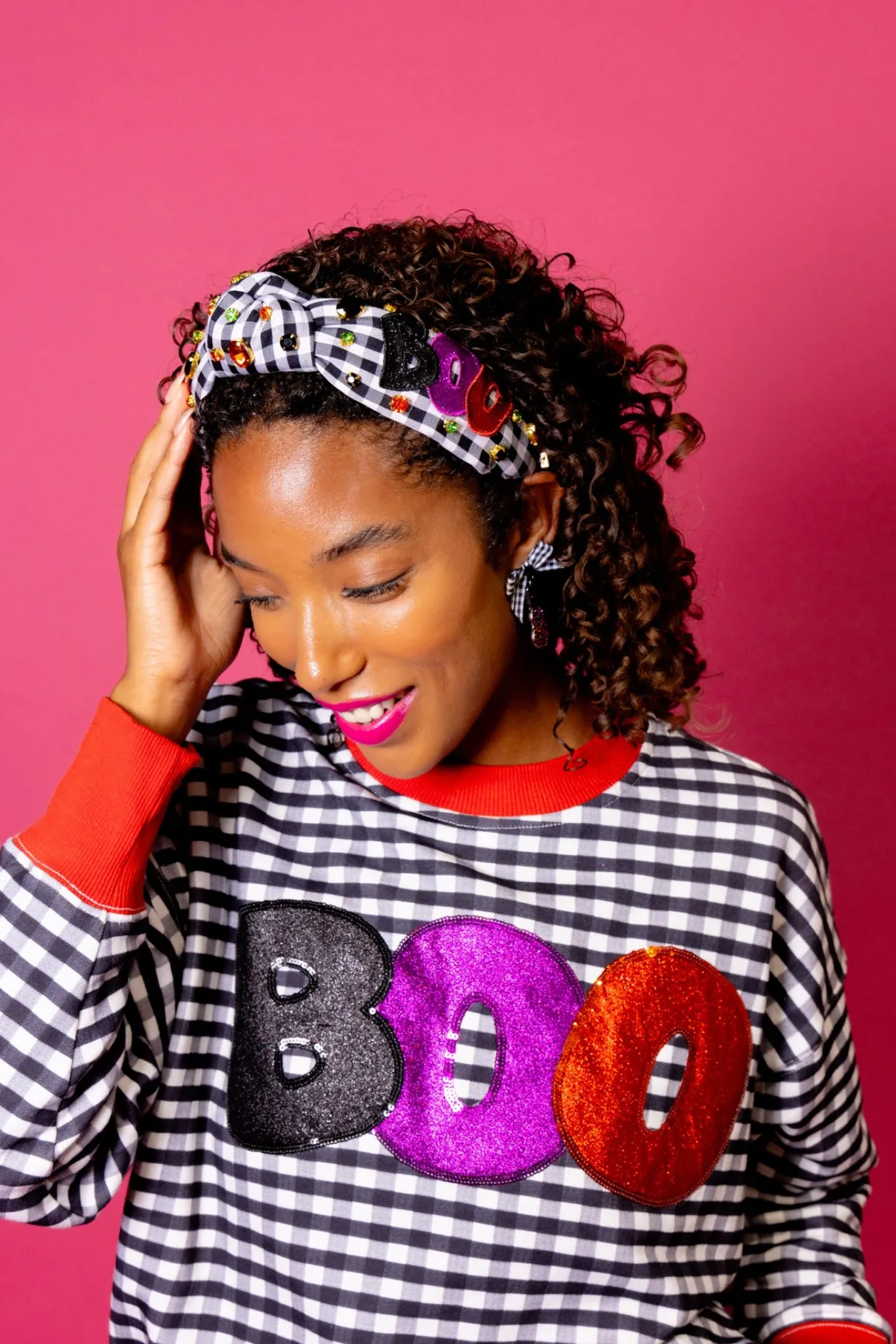 bc_gingham_boo_sweatshirt_4.webp BC Gingham BOO Sweatshirt-Brianna Cannon Clearance