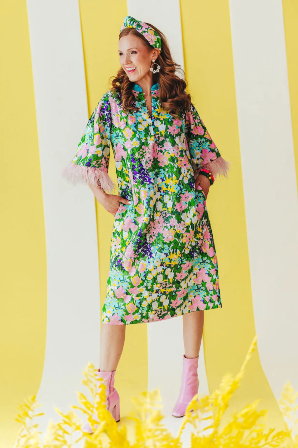 bc_midi_caftan__sparkling_0.webp BC Midi Caftan - Sparkling Blossoms PRE-ORDER (Est. Ship 3/18)-Brianna Cannon Outlet