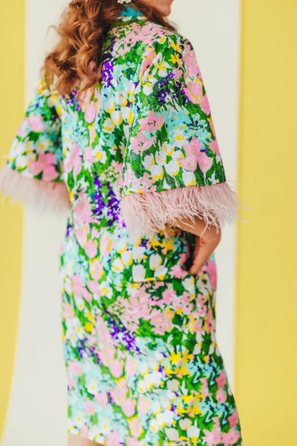 BC Midi Caftan - Sparkling Blossoms PRE-ORDER (Est. Ship 3/18)-Brianna Cannon Outlet