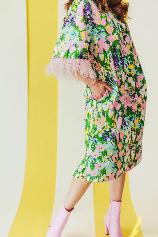 BC Midi Caftan - Sparkling Blossoms PRE-ORDER (Est. Ship 3/18)-Brianna Cannon Outlet