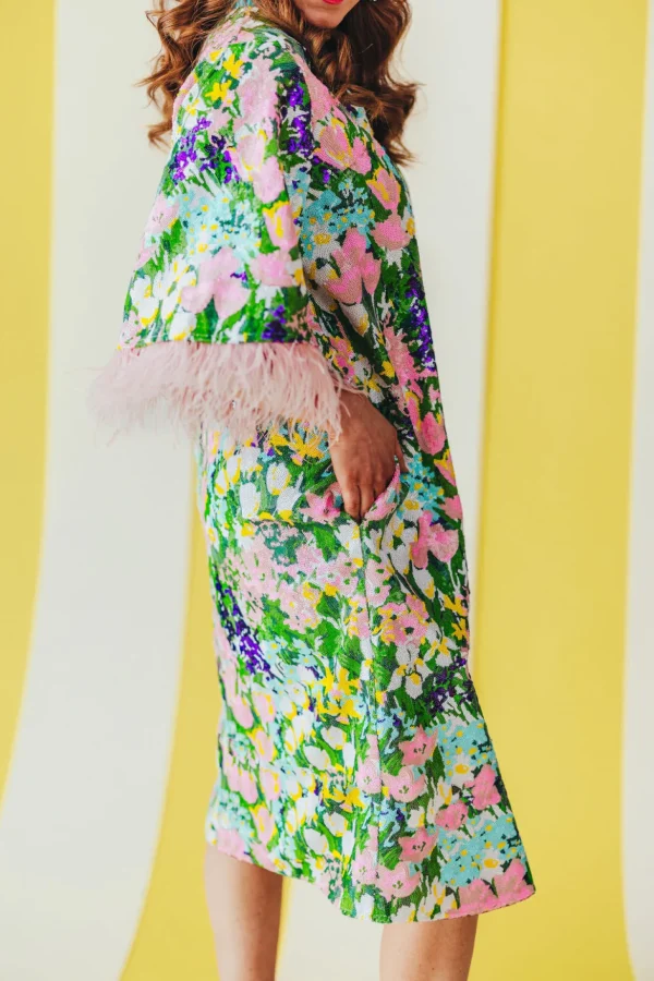 BC Midi Caftan - Sparkling Blossoms PRE-ORDER (Est. Ship 3/18)-Brianna Cannon Outlet