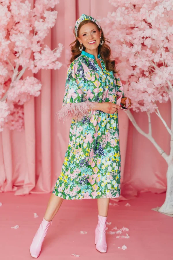 BC Midi Caftan - Sparkling Blossoms PRE-ORDER (Est. Ship 3/18)-Brianna Cannon Outlet