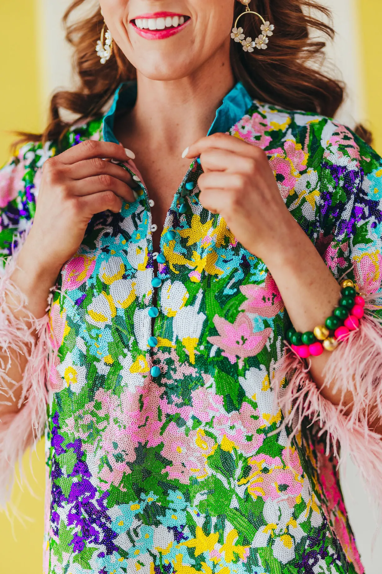 bc_midi_caftan__sparkling_5.webp BC Midi Caftan - Sparkling Blossoms PRE-ORDER (Est. Ship 3/18)-Brianna Cannon Outlet