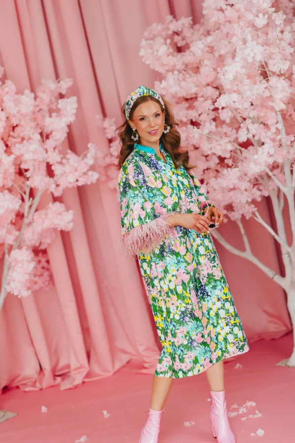 BC Midi Caftan - Sparkling Blossoms PRE-ORDER (Est. Ship 3/18)-Brianna Cannon Outlet