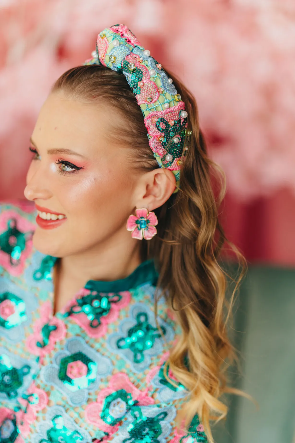 bc_midi_caftan__turquoise_4.webp BC Midi Caftan - Turquoise Mosaic PRE-ORDER (Est. Ship 3/18)-Brianna Cannon Clearance