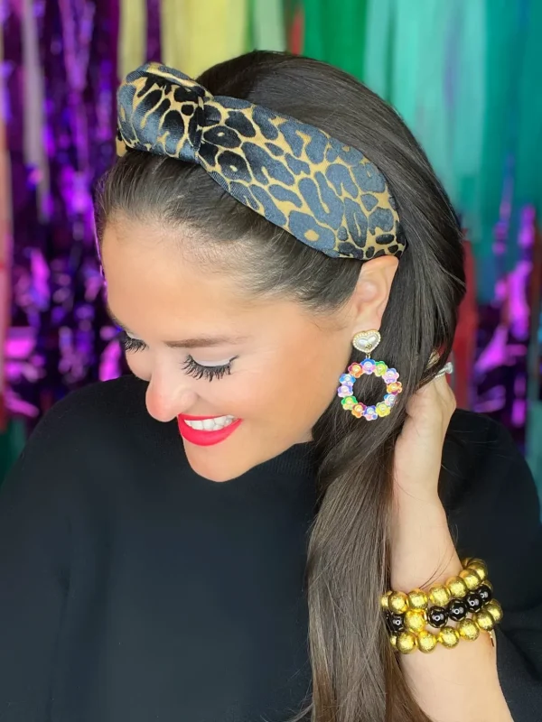 Black and Tan Leopard Print Knotted Headband-Brianna Cannon Best