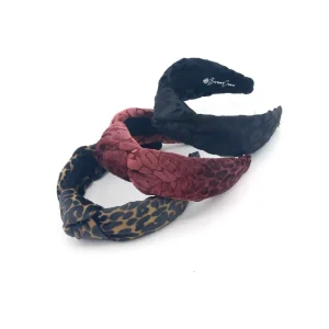 Black Leopard Print Knotted Headband-Brianna Cannon Outlet