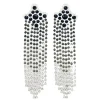 Black Ombre Crystal Cascade Earrings-Brianna Cannon Sale