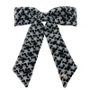 Black Scalloped Bow Barrette With Black Beads-Brianna Cannon Hot