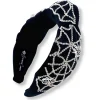 Black Velvet Headband with Crystal Spiderweb and Spiders-Brianna Cannon Hot