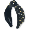 Black Velvet Headband with Confetti Crystals-Brianna Cannon Clearance