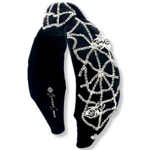 Black Velvet Headband with Crystal Spiderweb and Spiders-Brianna Cannon Hot