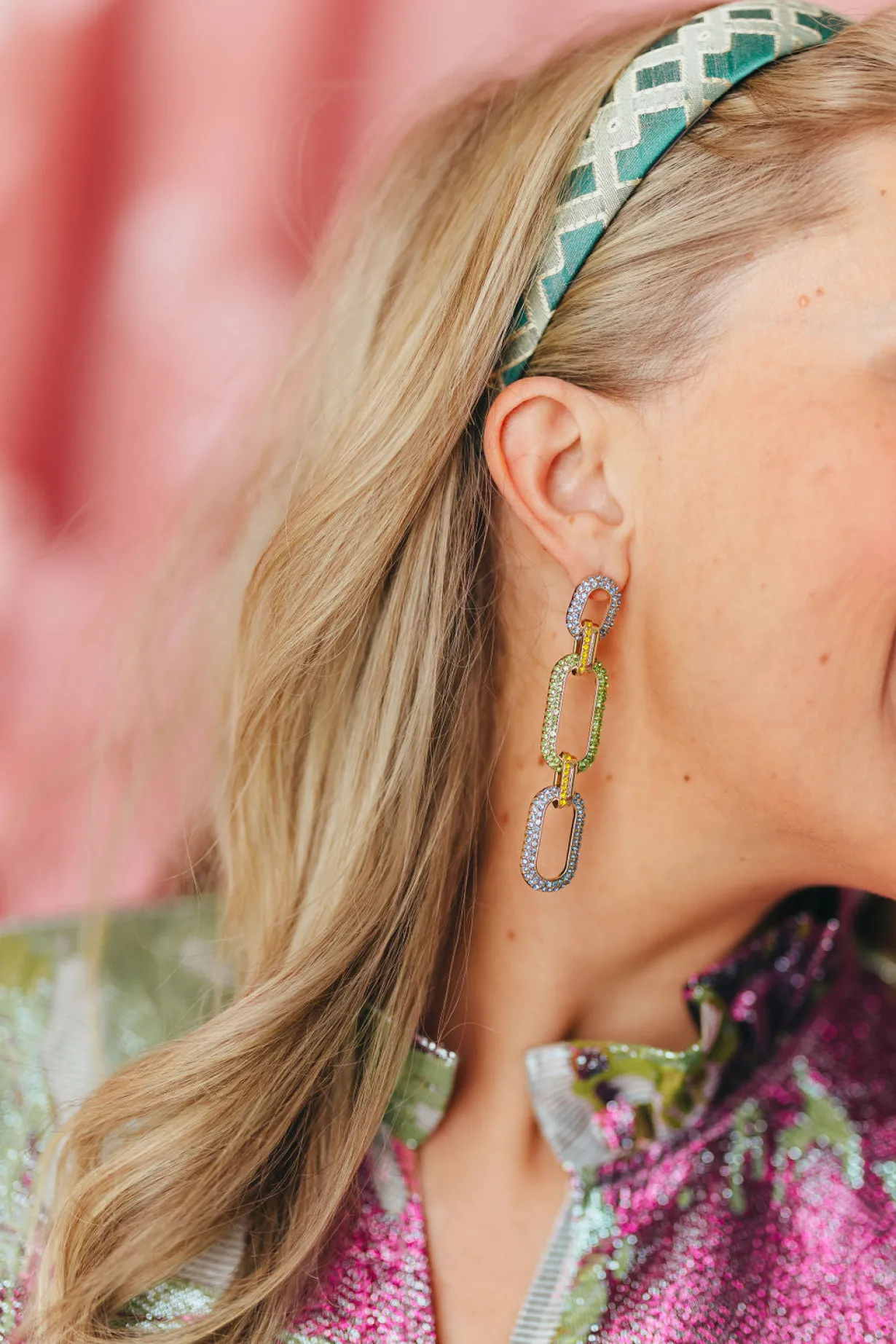 blue__green_crystal_link__4.webp Blue & Green Crystal Link Drop Earrings-Brianna Cannon Discount