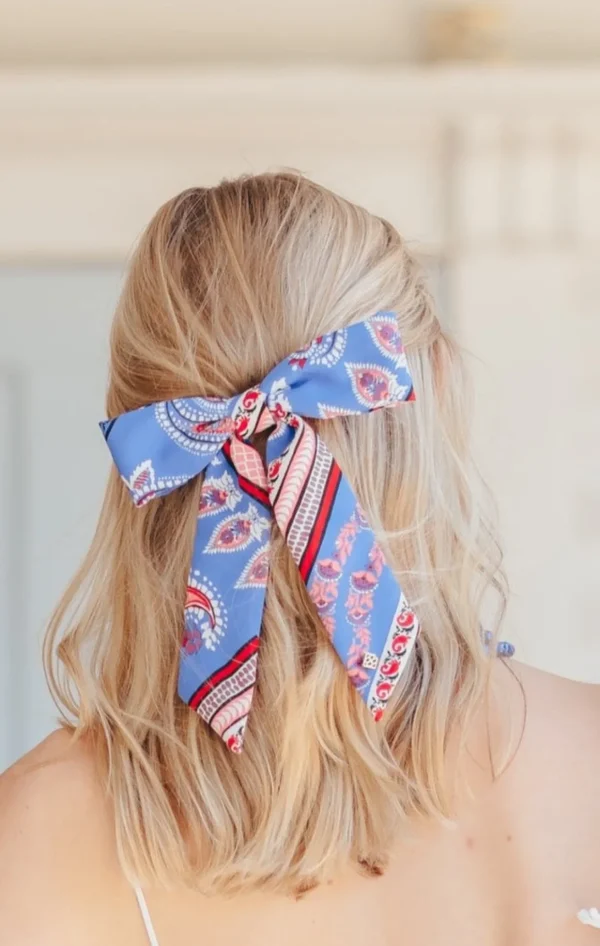 Blue Bandana Bow Barrette-Brianna Cannon Fashion