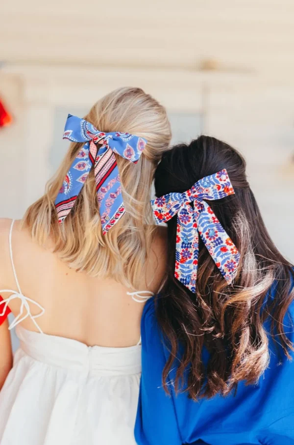 Blue Bandana Bow Barrette-Brianna Cannon Fashion