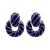 Blue Enamel Twist Earrings-Brianna Cannon Best