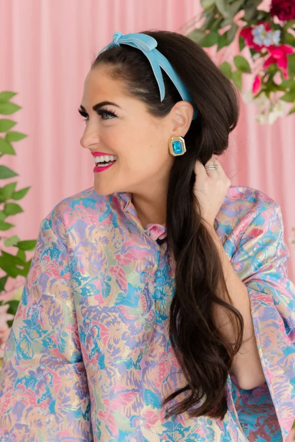 Blue Jeweled Studs-Brianna Cannon Fashion