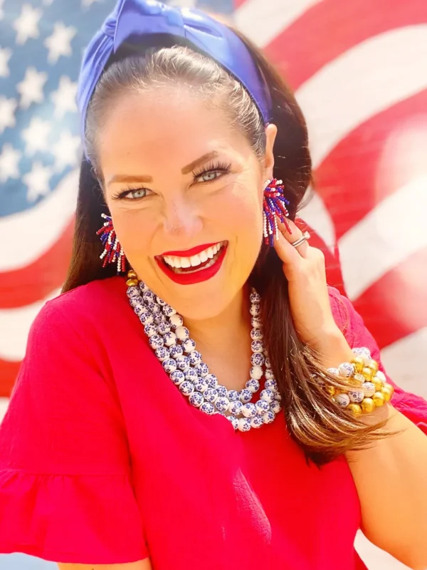 Blue Puff Metallic Knotted Headband-Brianna Cannon Hot