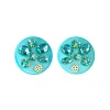 Blue Resin Dot Studs with Blue Crystals-Brianna Cannon Fashion