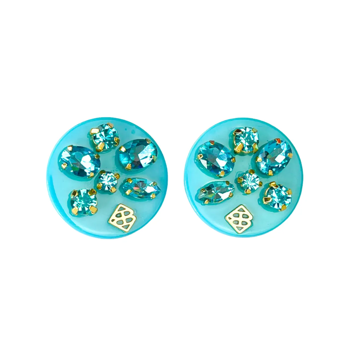 blue_resin_dot_studs_with_0.webp Blue Resin Dot Studs with Blue Crystals-Brianna Cannon Fashion