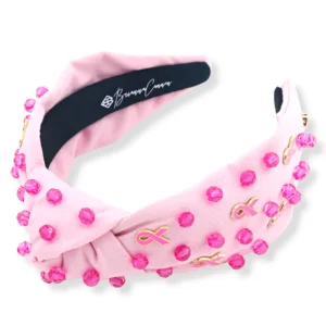 Breast Cancer Awareness Headband with Pink Stones and Charms-Brianna Cannon Clearance