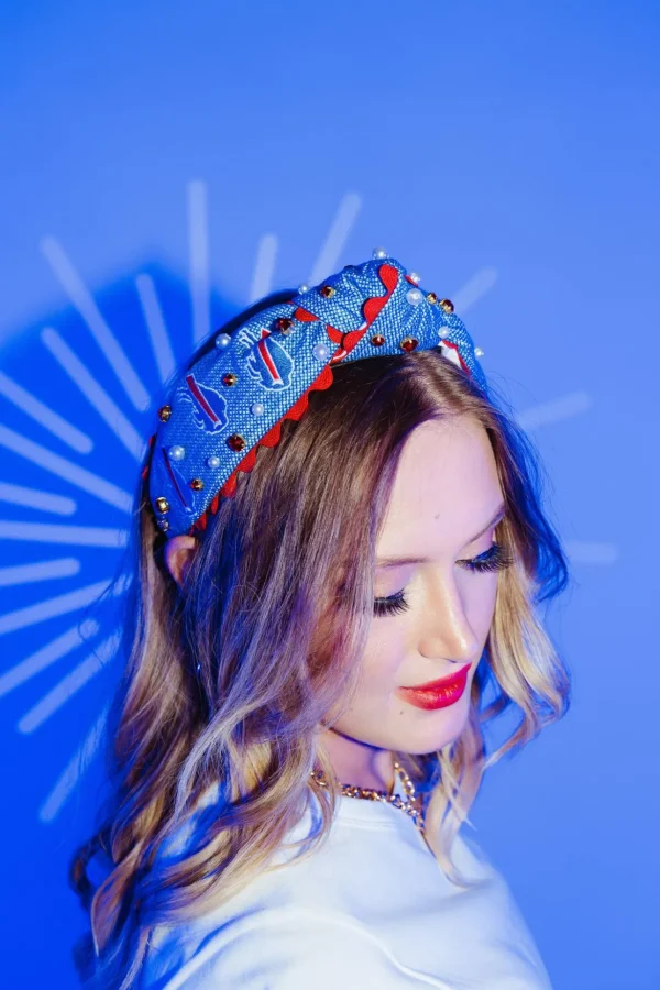 Buffalo Bills Adult Cross Stitch Headband-Brianna Cannon New