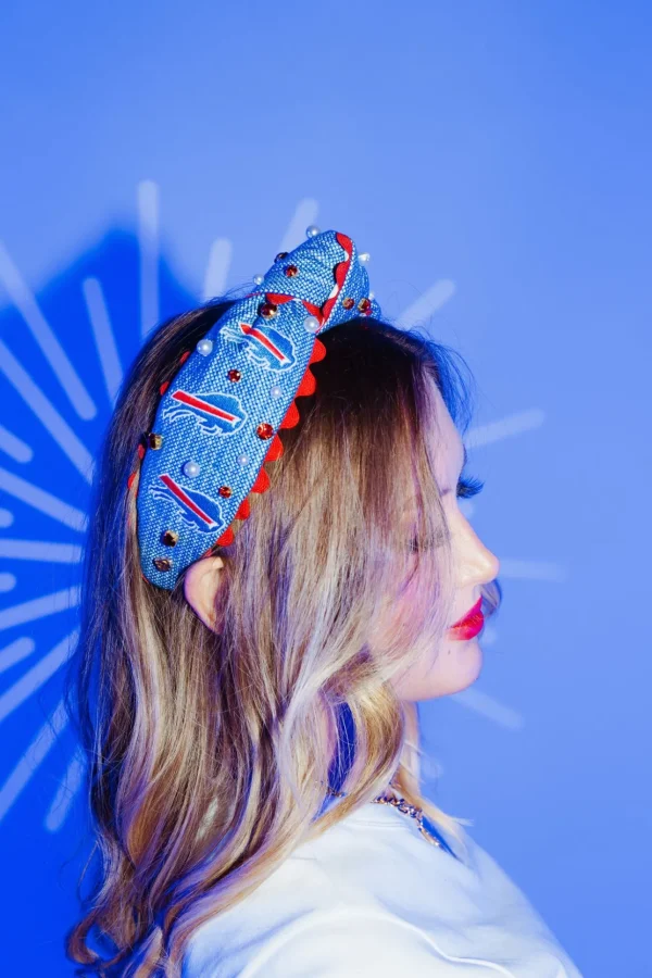 Buffalo Bills Adult Cross Stitch Headband-Brianna Cannon New