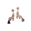 Burro Piñata Earrings with Metallic Tassel Tail-Brianna Cannon New