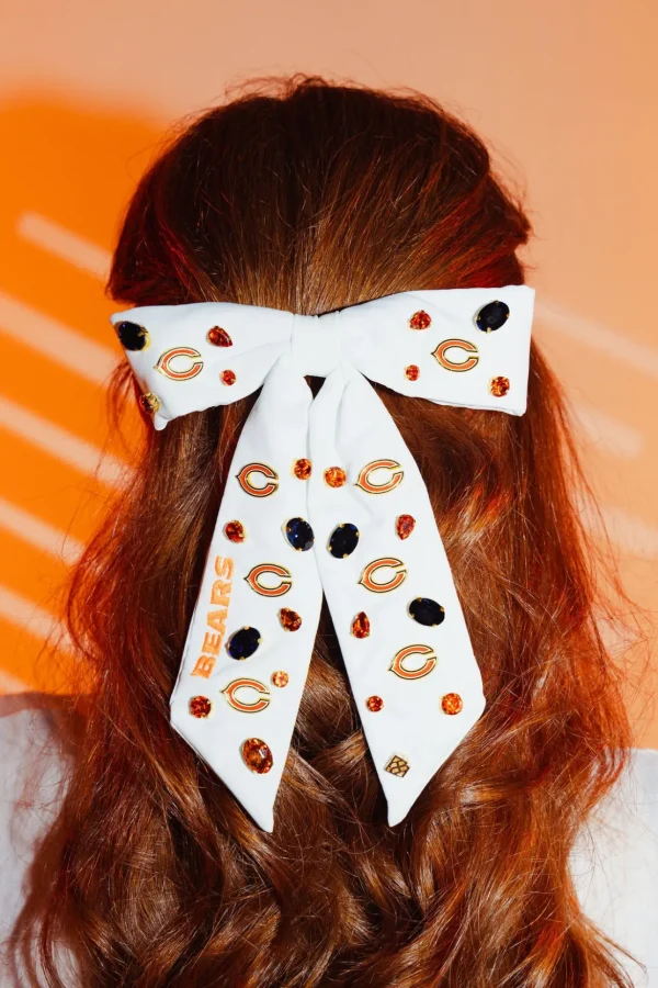 Chicago Bears White Bow Barrette-Brianna Cannon Sale