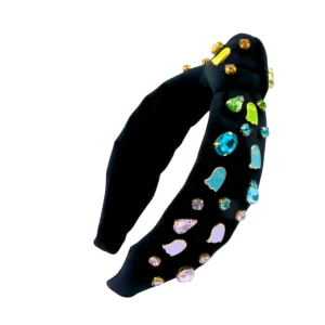 Child Size Black Headband With Neon Ghosts and Crystals-Brianna Cannon Online