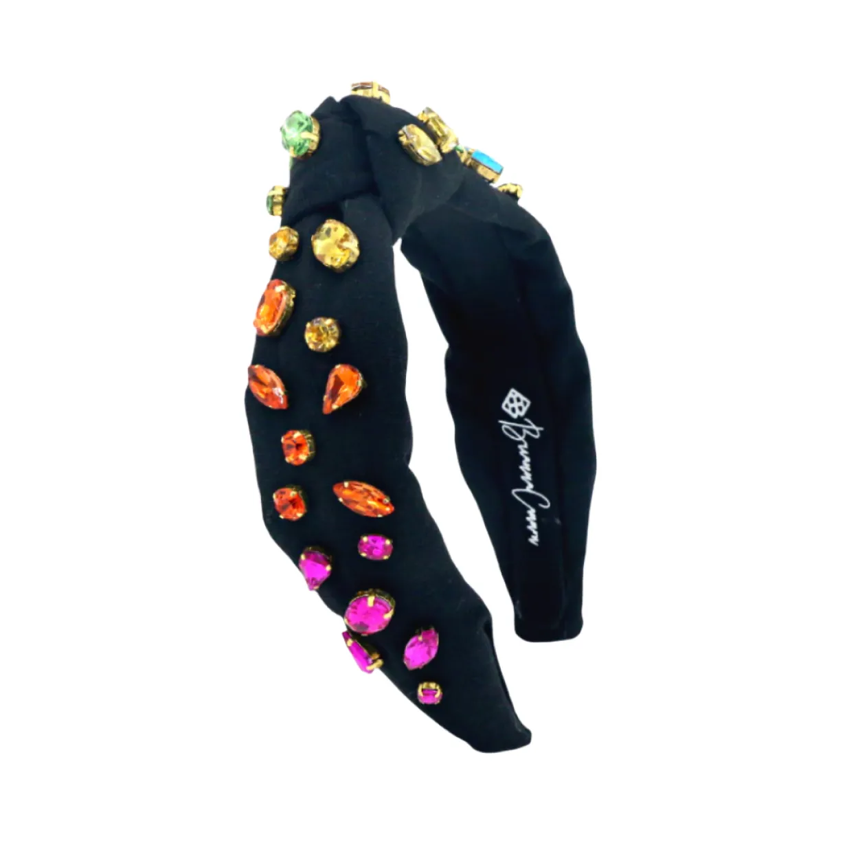 child_size_black_rainbow__0.webp Child Size Black Rainbow Gradient Headband With Hand-Sewn Crystals-Brianna Cannon Hot