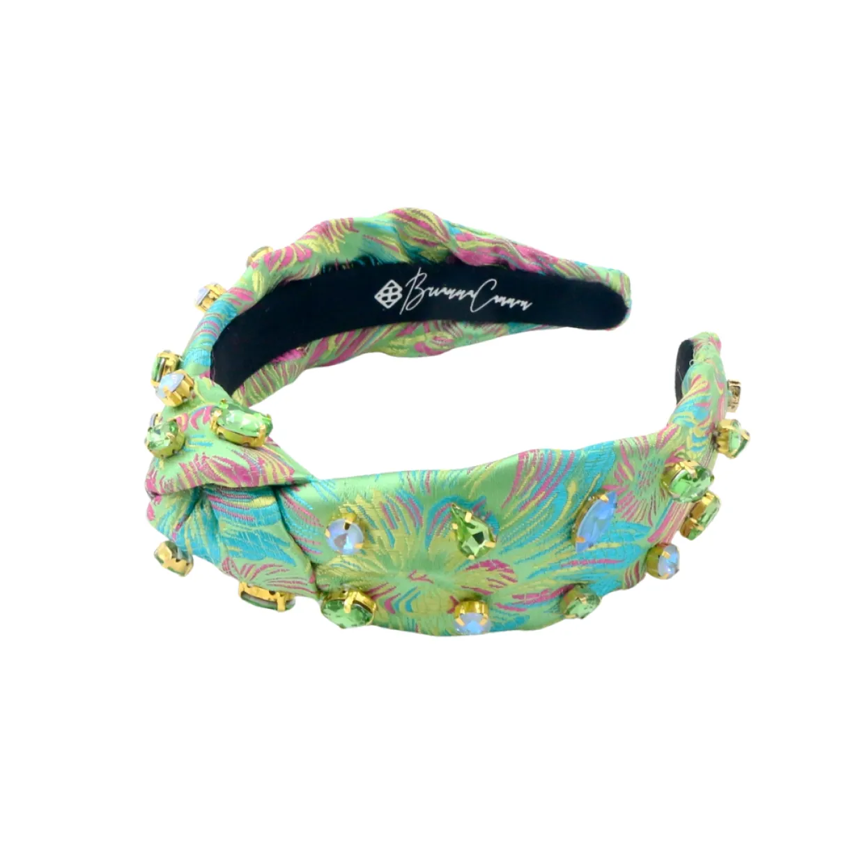 child_size_bright_green_b_2.webp Child Size Bright Green Brocade Headband with Pink and Blue-Brianna Cannon Hot