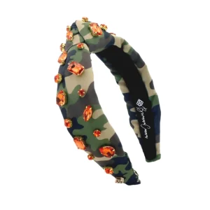 Child Size Camo Headband with Orange Crystals-Brianna Cannon Sale