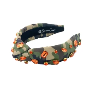 Child Size Camo Headband with Orange Crystals-Brianna Cannon Sale