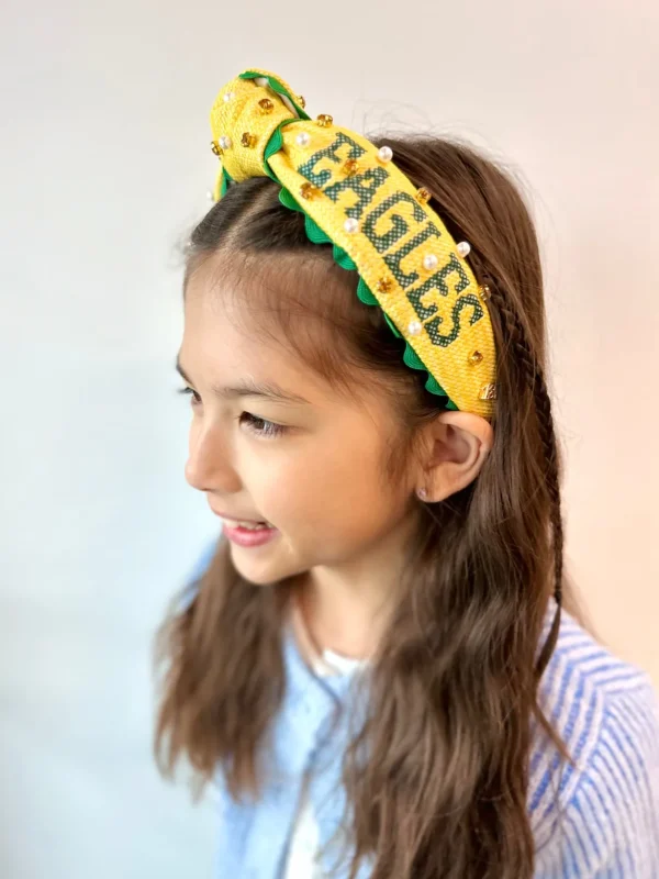 Child Size Cross-stitch LCA Headband With Pearls and Crystals-Brianna Cannon Outlet