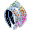 Child Size Denim Headband with Rainbow Gradient Hand-Sewn Crystals-Brianna Cannon Discount