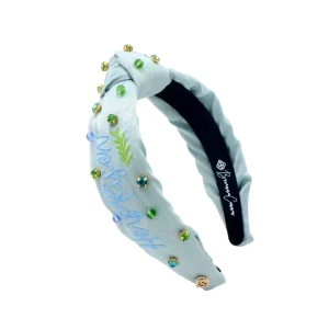 Child Size Embroidered He is Risen Headband with Crystals-Brianna Cannon Fashion