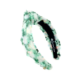 Child Size Green Iridescent Sequin Headband-Brianna Cannon Hot