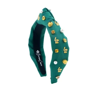 Child Size Green LCA Logo Headband With Pearls and Crystals-Brianna Cannon Best