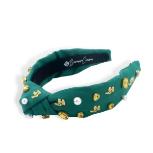 Child Size Green LCA Logo Headband With Pearls and Crystals-Brianna Cannon Best