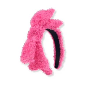 Child Size Hot Pink Boucle Side Bow Headband-Brianna Cannon Outlet