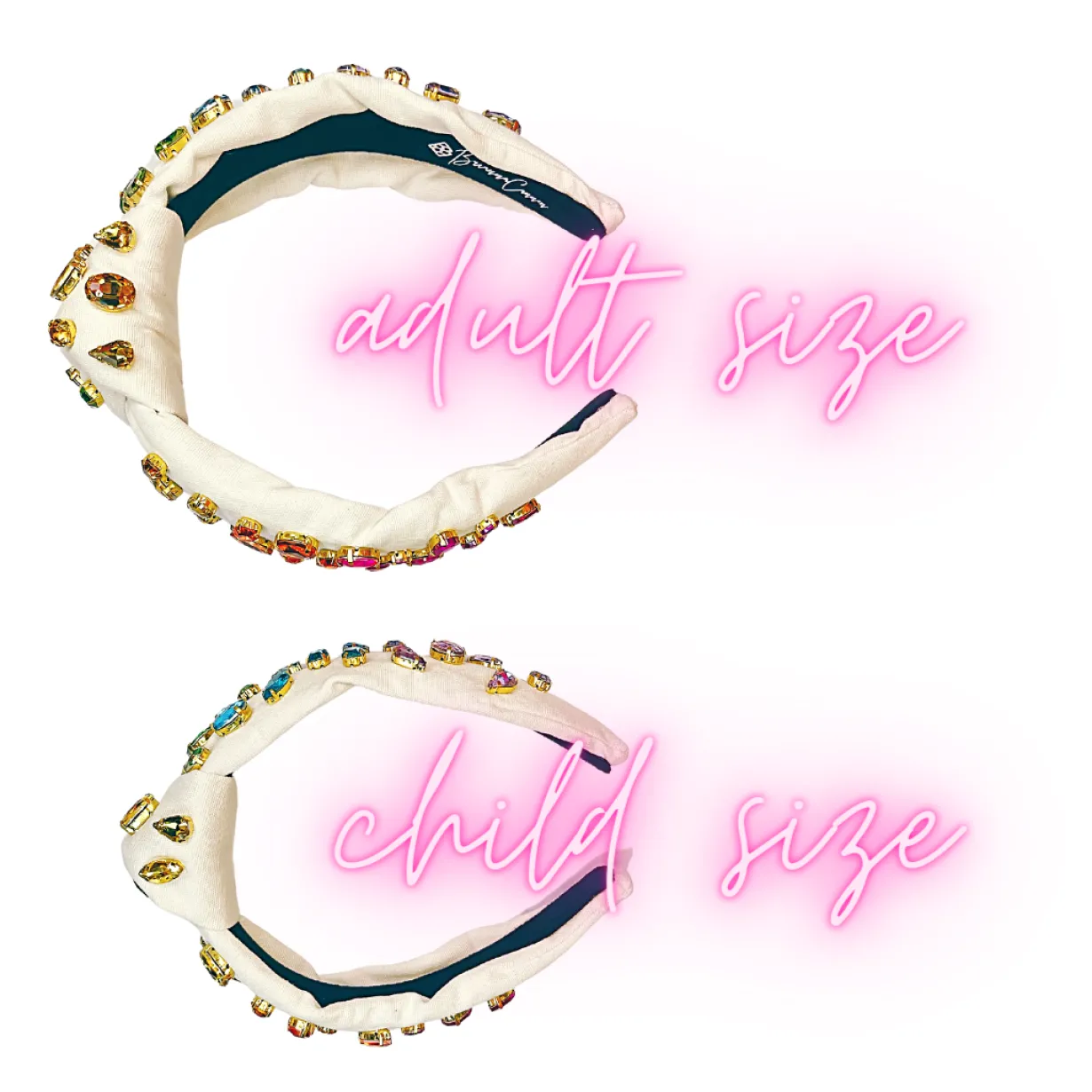 child_size_ivory_headband_3.webp Child Size Ivory Headband with Rainbow Gradient Hand-Sewn Crystals-Brianna Cannon Discount