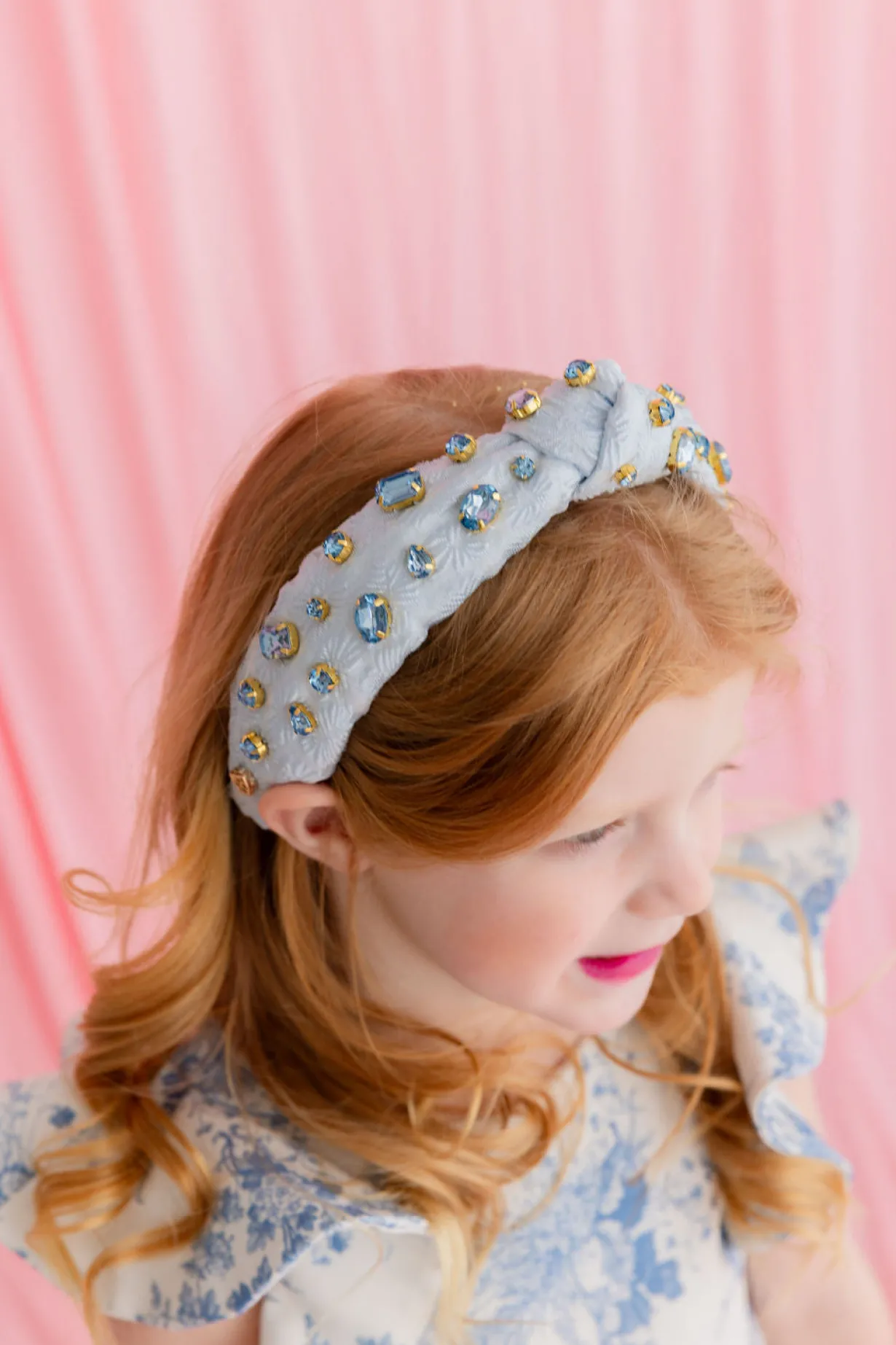 child_size_light_blue_tex_1.webp Child Size Light Blue Textured Headband with Crystals-Brianna Cannon Best