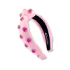 Child Size Light Pink Headband with Hot Pink Pavé Crystal Hearts-Brianna Cannon Sale