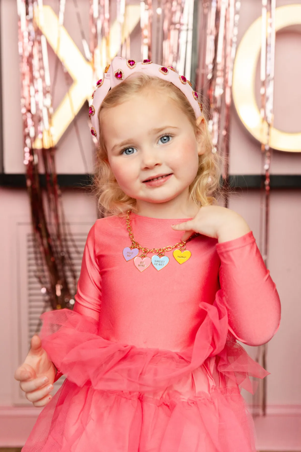 child_size_light_pink_hea_1.webp Child Size Light Pink Headband with Hot Pink Pavé Crystal Hearts-Brianna Cannon Sale