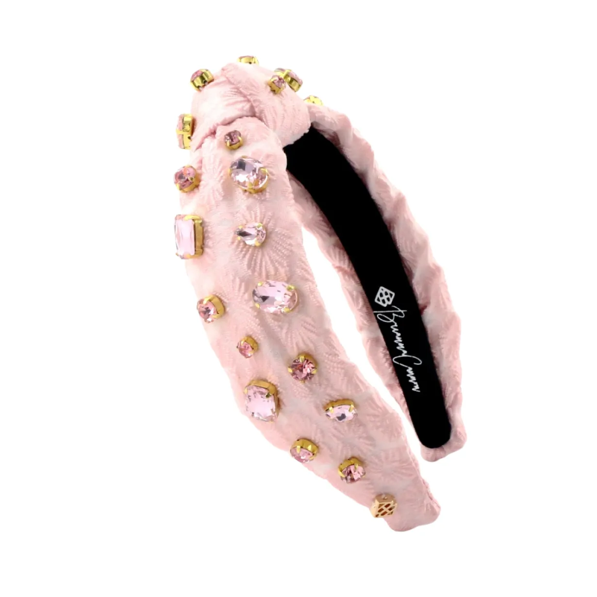 child_size_light_pink_tex_0.webp Child Size Light Pink Textured Headband with Crystals-Brianna Cannon Hot