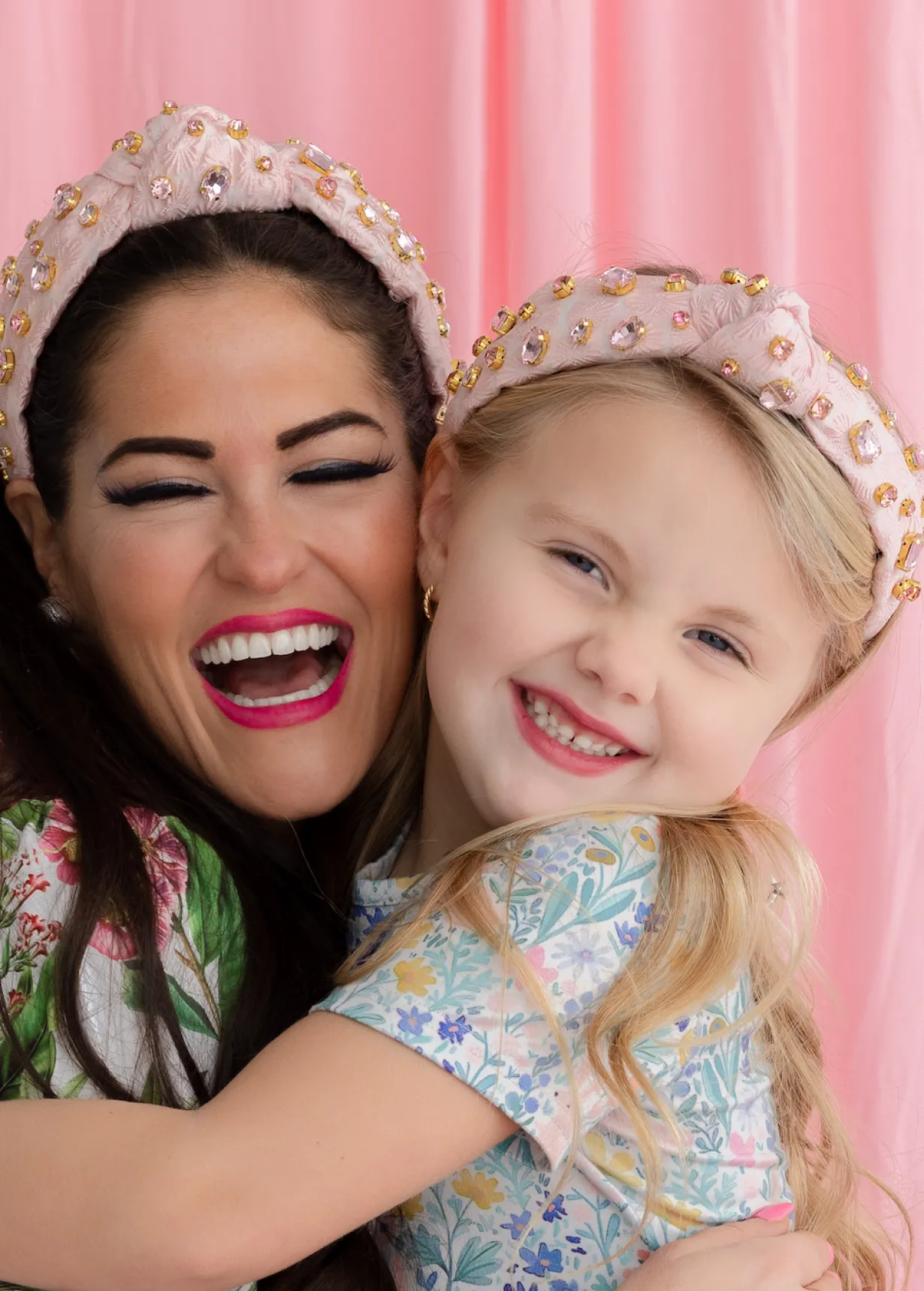 child_size_light_pink_tex_1.webp Child Size Light Pink Textured Headband with Crystals-Brianna Cannon Hot